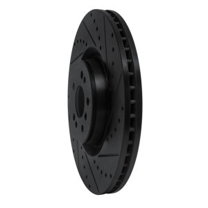 Mercedes-Benz GL320 Brake Rotor (1) - Front Right - R1 Concepts - Drilled & Slotted - Black - `07-`09